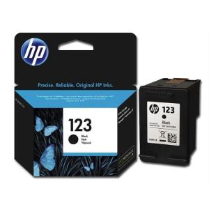 HP 123 Black Original Ink Cartridge F6V17AE | Standard Capacity | ~120 Pages Yield | Pigment-Based Ink | HP Thermal Inkjet