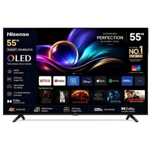 Hisense 55A85LEVS 55-Inch 4K UHD OLED Smart Digital TV - 120Hz Native, Swivel Stand, 60W 2.1.2ch Dolby Atmos, HDMI 2.1, VRR, ALLM, VIDAA OS - Black