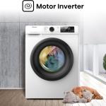 Hisense 7Kg Front Load Washing Machine – WFQP7012EVM | 1200 RPM Spin, Steam Wash, Durable Inverter Motor, Quick Wash, Drum Clean & Child Lock
