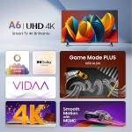 Hisense 75A6N 75-Inch 4K UHD Google Smart TV – Dolby Vision, DTS Virtual:X, Game Mode Plus, HDMI 2.0 x4, Bluetooth 5.0