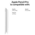 Apple Pencil Pro White – Squeeze & Barrel Roll Gestures, Haptic Feedback, Pixel-Perfect Precision, Tilt & Pressure Sensitivity, Magnetic Charging