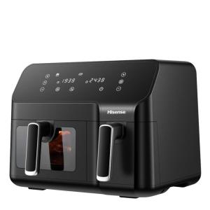 Hisense H08AFBK2S1 8L Dual Basket Air Fryer – 2700W Power, 80–200°C Temp Control, 10 Presets, LED Touch Display, Non-Stick Baskets
