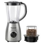 Hisense H15TBSSS2 1.5L Blender – 500W Motor, Stainless Steel Blades, 2-Speed + Pulse, Grinder Attachment, Easy Clean Design
