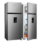 Hisense 270L Double Door Fridge RD-27DR – Top Mount Freezer, Water Dispenser, LED Light, Multi-Air Flow, Silver