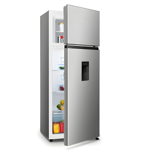 Hisense 270L Double Door Fridge RD-27DR – Top Mount Freezer, Water Dispenser, LED Light, Multi-Air Flow, Silver