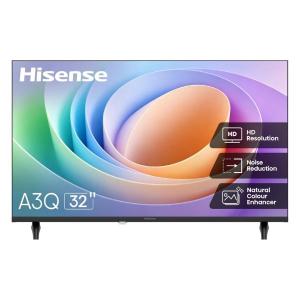 Hisense 32A3QS 32-Inch HD LED TV - Inbuilt DVB-T2/S2 Digital Tuner, HDR10, HDMI, USB, Natural Color Enhancer, Dolby Audio - Black