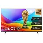 Hisense 43Q5S 43-Inch 2K QLED Full HD Smart Digital TV - Quantum Dot Color, VIDAA U9 OS, Dual-Band Wi-Fi, Bluetooth 5.3, DVB-T2/S2, Dolby Audio & DTS Virtual:X - Black