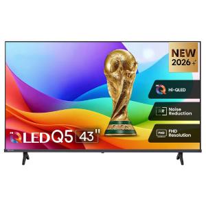 Hisense 43Q5S 43-Inch 2K QLED Full HD Smart Digital TV - Quantum Dot Color, VIDAA U9 OS, Dual-Band Wi-Fi, Bluetooth 5.3, DVB-T2/S2, Dolby Audio & DTS Virtual:X - Black