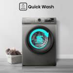 Hisense 8Kg Front Load Washing Machine – WFQP8012JT/S | 1200 RPM Spin, Inverter Motor, Steam Wash, Quick Wash 15’, Drum Clean, Child Lock & A+++ Energy Rating