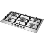 Hisense HGH951SS01 90cm Built-in Gas Hob – 5 Burners, Auto Ignition, Flame Failure Safety, Cast Iron Pan Supports, Tempered Glass Surface