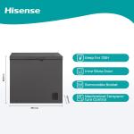 Hisense FC-26DT4ST 260L Chest Freezer – Fast Freeze, Adjustable Thermostat, Inner Glass Door, LED Light, Eco-Friendly R600a Refrigerant, Low Noise Design