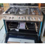 Hisense HF942GEES 60x90 Cooker – 4 Gas Burners + 2 Electric Plates, 109L Electric Oven, 6 Cooking Functions, Wok Burner, Auto-Ignition, Flame Failure Safety