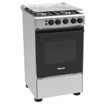 Hisense HFG50111X 50x50cm Gas Cooker – 4 Burners, Gas Oven, Auto Ignition, Wok Burner, Double Glass Door