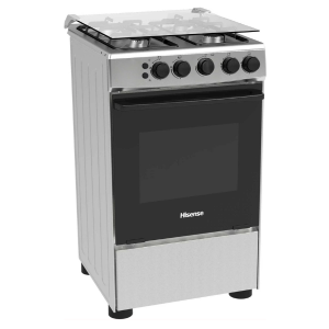 Hisense HFG50111X 50x50cm Gas Cooker – 4 Burners, Gas Oven, Auto Ignition, Wok Burner, Double Glass Door