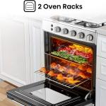 Hisense HFG6012X 60x60cm Gas Cooker – 4 High-Efficiency Burners, 67L Gas Oven with Grill & Rotisserie, Auto Ignition, FFD Safety, Stainless Steel Finish