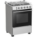Hisense HFG6012X 60x60cm Gas Cooker – 4 High-Efficiency Burners, 67L Gas Oven with Grill & Rotisserie, Auto Ignition, FFD Safety, Stainless Steel Finish