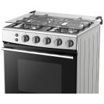 Hisense HFG6012X 60x60cm Gas Cooker – 4 High-Efficiency Burners, 67L Gas Oven with Grill & Rotisserie, Auto Ignition, FFD Safety, Stainless Steel Finish