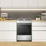 Hisense HFG6012X 60x60cm Gas Cooker – 4 High-Efficiency Burners, 67L Gas Oven with Grill & Rotisserie, Auto Ignition, FFD Safety, Stainless Steel Finish