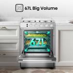 Hisense HFG6012X 60x60cm Gas Cooker – 4 High-Efficiency Burners, 67L Gas Oven with Grill & Rotisserie, Auto Ignition, FFD Safety, Stainless Steel Finish