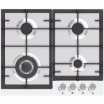 Hisense HHU60GAGR 60cm Built-In Gas Hob – 4 Burners, Stainless Steel, Auto Ignition, Flame Failure Safety, Cast Iron Pan Supports