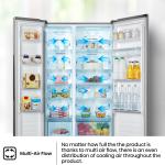 Hisense PO-670 670L Side-by-Side Refrigerator – Total No Frost, Multi-Airflow Cooling, Inverter Technology, Water & Ice Dispenser, LED Touch Control, Silver Finish