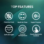 Hisense PO-670 670L Side-by-Side Refrigerator – Total No Frost, Multi-Airflow Cooling, Inverter Technology, Water & Ice Dispenser, LED Touch Control, Silver Finish