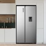 Hisense PO-670 670L Side-by-Side Refrigerator – Total No Frost, Multi-Airflow Cooling, Inverter Technology, Water & Ice Dispenser, LED Touch Control, Silver Finish