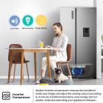 Hisense PO-670 670L Side-by-Side Refrigerator – Total No Frost, Multi-Airflow Cooling, Inverter Technology, Water & Ice Dispenser, LED Touch Control, Silver Finish