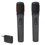 JBL PartyBox Wireless Microphone Set – 2 Digital Mics, 2.4GHz Stable Connection, 20H Battery, Cardioid Pickup, Pop Filter – Black