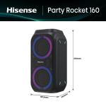 Hisense PARTY ROCKET 160 Speaker – 160W, Bluetooth 5.0, Dual Subwoofers, 12hr Battery, 5 LED Light Modes, Karaoke Mode