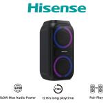 Hisense PARTY ROCKET 160 Speaker – 160W, Bluetooth 5.0, Dual Subwoofers, 12hr Battery, 5 LED Light Modes, Karaoke Mode