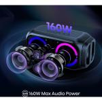 Hisense PARTY ROCKET 160 Speaker – 160W, Bluetooth 5.0, Dual Subwoofers, 12hr Battery, 5 LED Light Modes, Karaoke Mode