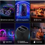 Hisense PARTY ROCKET 160 Speaker – 160W, Bluetooth 5.0, Dual Subwoofers, 12hr Battery, 5 LED Light Modes, Karaoke Mode