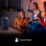 Hisense PARTY ROCKET 160 Speaker – 160W, Bluetooth 5.0, Dual Subwoofers, 12hr Battery, 5 LED Light Modes, Karaoke Mode