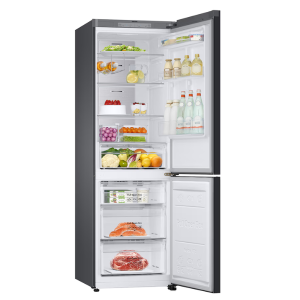 Samsung RB33T307029 339L BESPOKE Bottom Mount Freezer Refrigerator – All-Around Cooling, Digital Inverter Compressor, Power Cool & Freeze, No Frost, Glam White/Navy Glass Finish