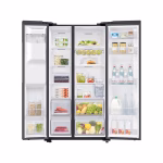 Samsung RS64R5311B4 635L Side-by-Side Refrigerator – SpaceMax™, All-Around Cooling, Digital Inverter Compressor, Non-Plumbed Water & Ice Dispenser, No Frost, Gentle Black Finish