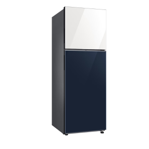 Samsung RT35CB56218AUT 348L Bespoke Double Door Refrigerator – Mono Cooling, SpaceMax™, Cool Pack, Wi-Fi Smart Control, Digital Inverter Compressor, White & Navy Glass Finish