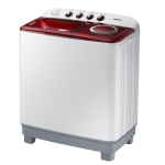 Samsung WT12J4200MR 12KG Twin Tub Washing Machine – Air Turbo Drying, EZ Wash Tray™, Rust-Free Plastic Body, Double Storm Pulsator, Light Grey