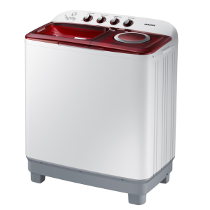 Samsung WT12J4200MR 12KG Twin Tub Washing Machine – Air Turbo Drying, EZ Wash Tray™, Rust-Free Plastic Body, Double Storm Pulsator, Light Grey