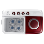 Samsung WT90H3230MG 9KG Twin Tub Washing Machine – Air Turbo Drying, EZ Wash Tray™, Rust-Free Plastic Body, Double Storm Pulsator, Light Grey