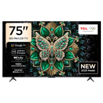 TCL 75C6K 75" QD-MiniLED 4K Google TV – HDR10+, Dolby Vision IQ, AiPQ Pro Processor, 144Hz VRR, Onkyo 2.1 Audio
