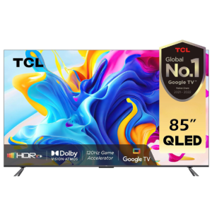 TCL 85C645 85-Inch QLED 4K Google TV – Dolby Vision & Atmos, HDR10+, AiPQ Engine 3.0, 120Hz Game Accelerator, HDMI 2.1, Bluetooth 5.0